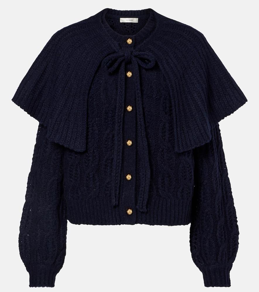 frame caped wool-blend cardigan