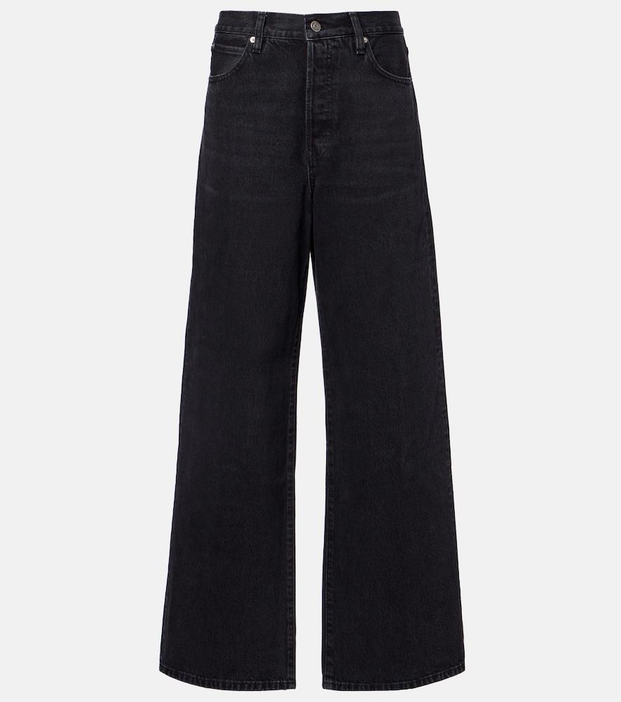 frame collegiate high-rise wide-leg jeans