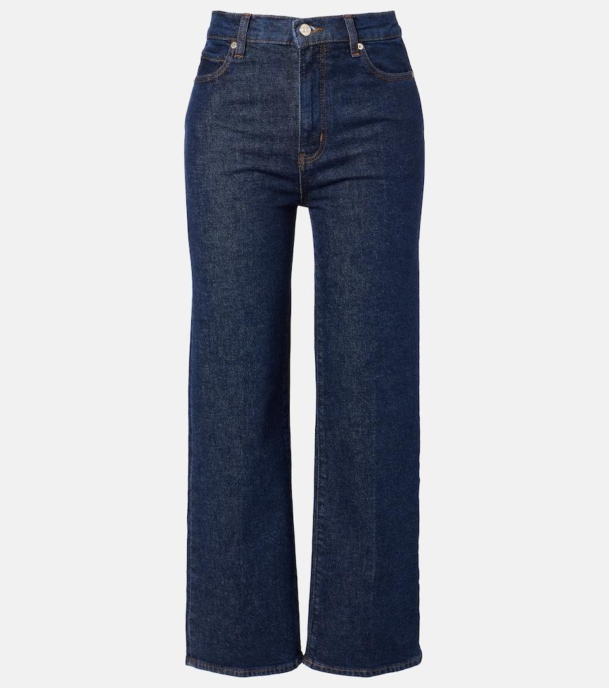 frame cropped high-rise wide-leg jeans