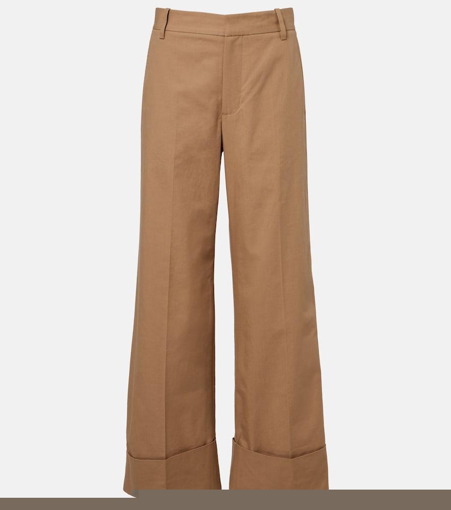 frame cuffed slim palazzo wide-leg pants