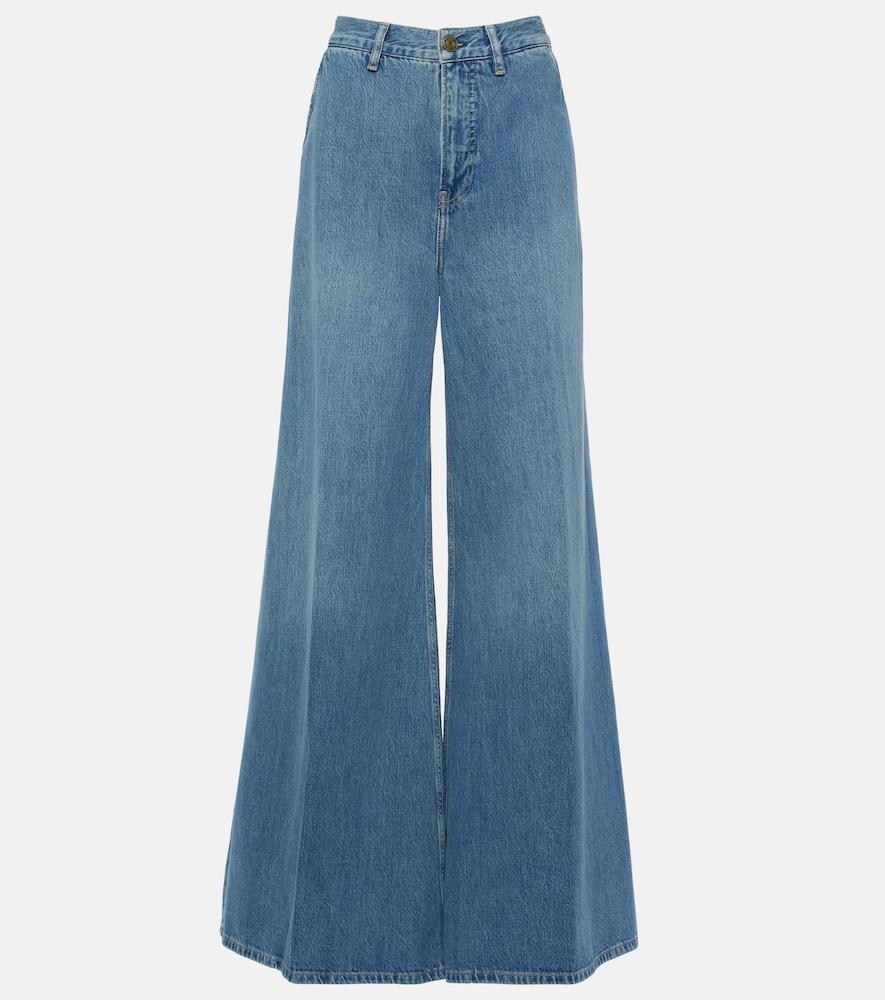 frame extra wide leg high-rise jeans