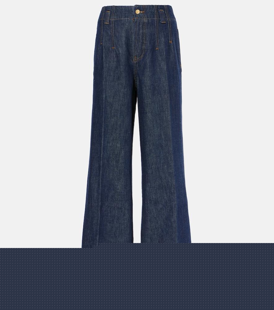frame high-rise wide-leg jeans