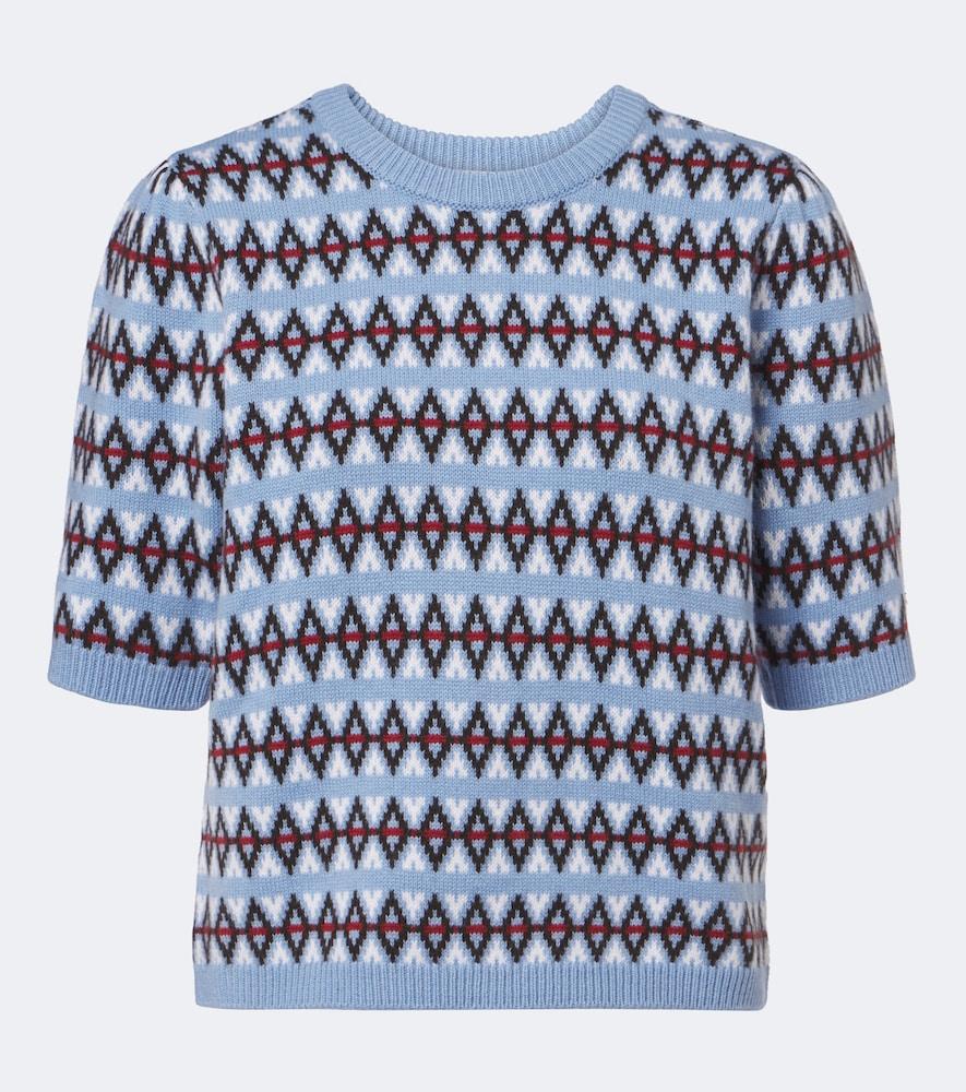 frame jacquard wool and cashmere sweater