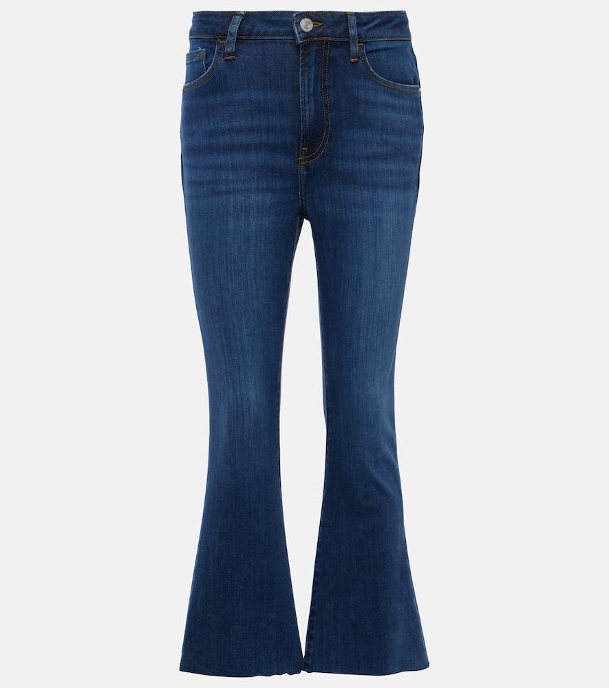 frame le crop mini boot mid-rise bootcut jeans