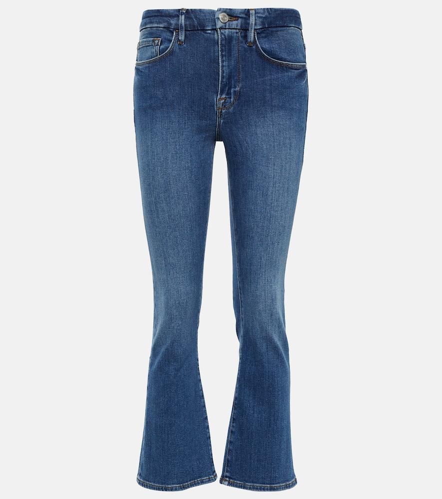 frame le crop mini mid-rise bootcut jeans