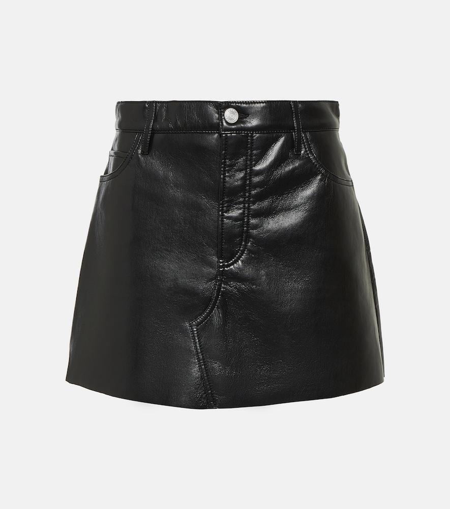 frame le high 'n' tight leather miniskirt