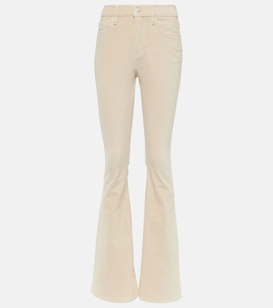 frame le high flare velveteen velvet flared jeans