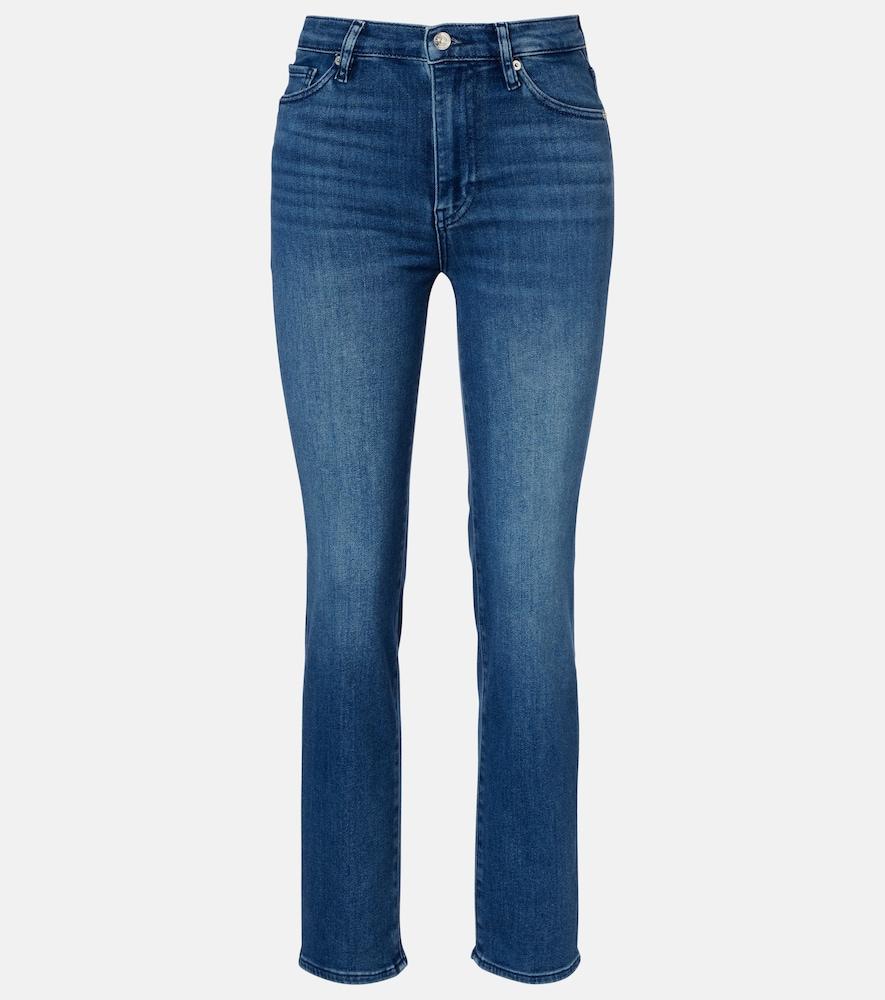 frame le sleek cropped high-rise straight jeans