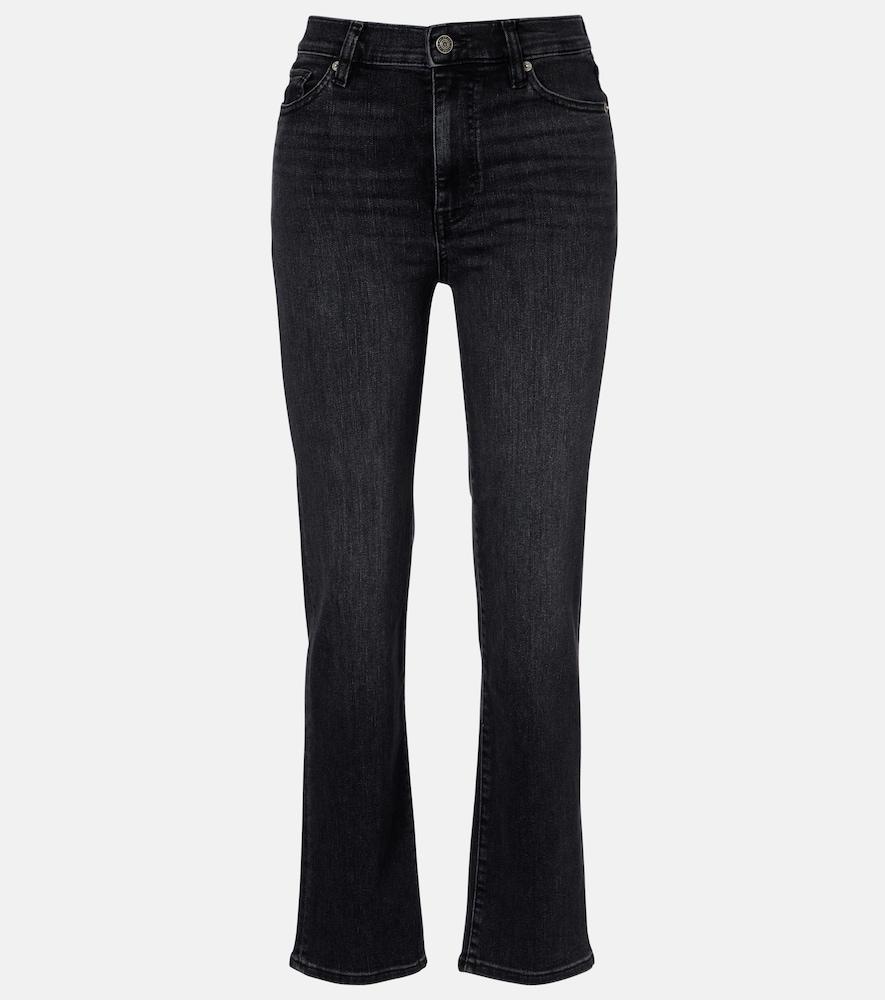 frame le sleek cropped high-rise straight jeans