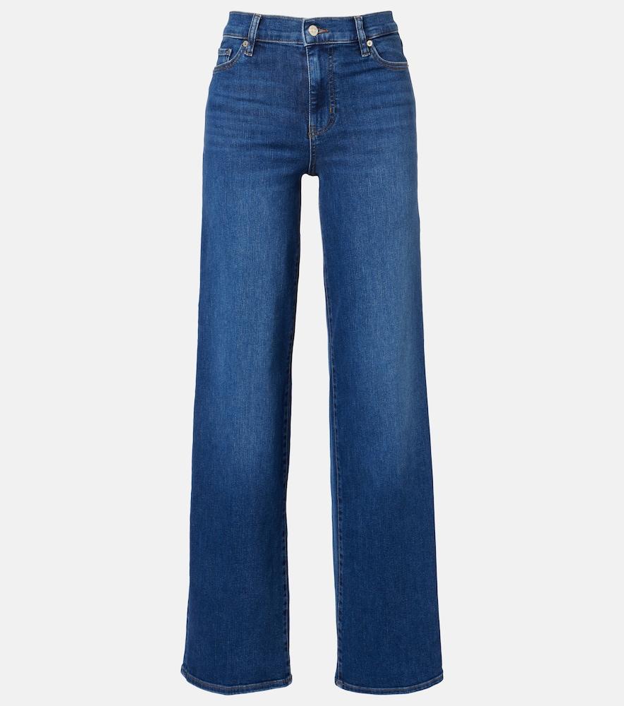frame le slim high-rise wide-leg jeans