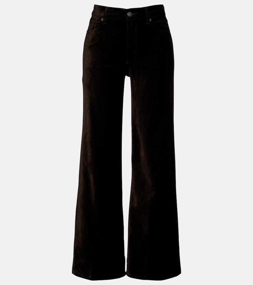 frame le slim palazzo cotton-blend velvet wide-leg pants