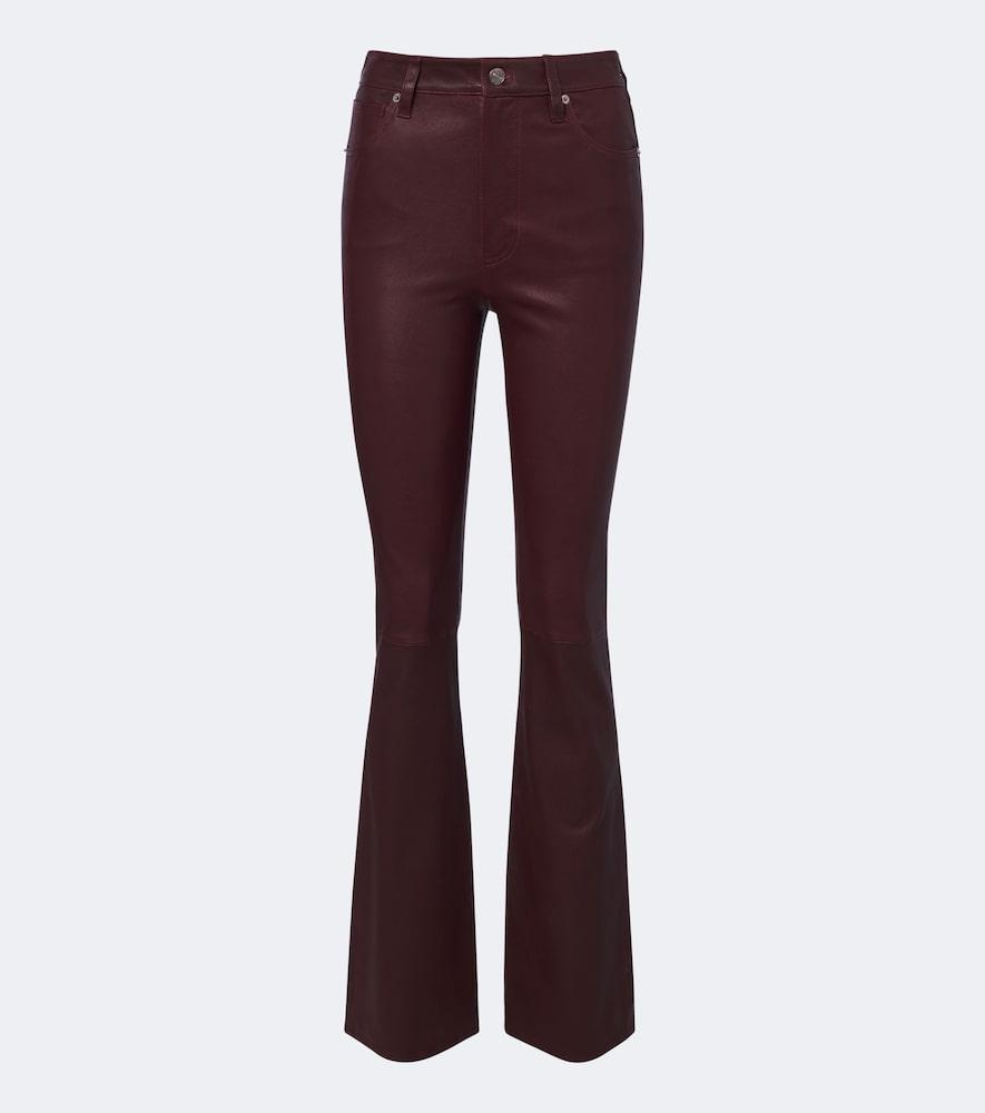 frame leather bootcut pants