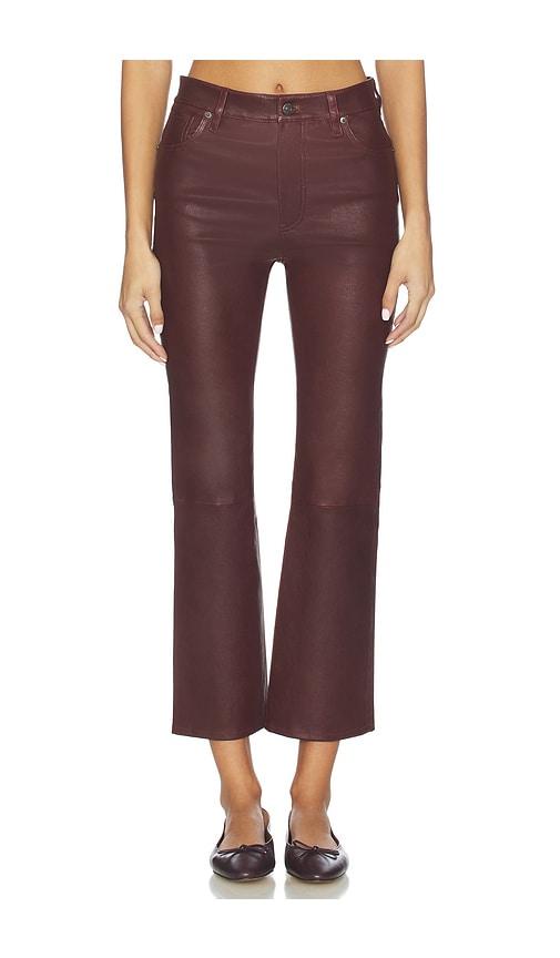 frame leather reboot crop pant in wine. - size 24 (also in 26, 27, 28)