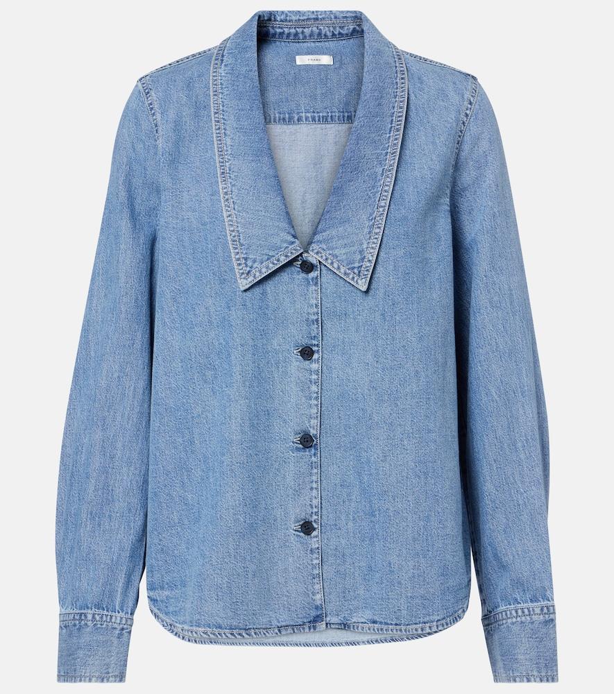 frame low collar denim shirt