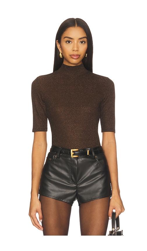 frame lurex crew tee in brown. - size l (also in m, s)