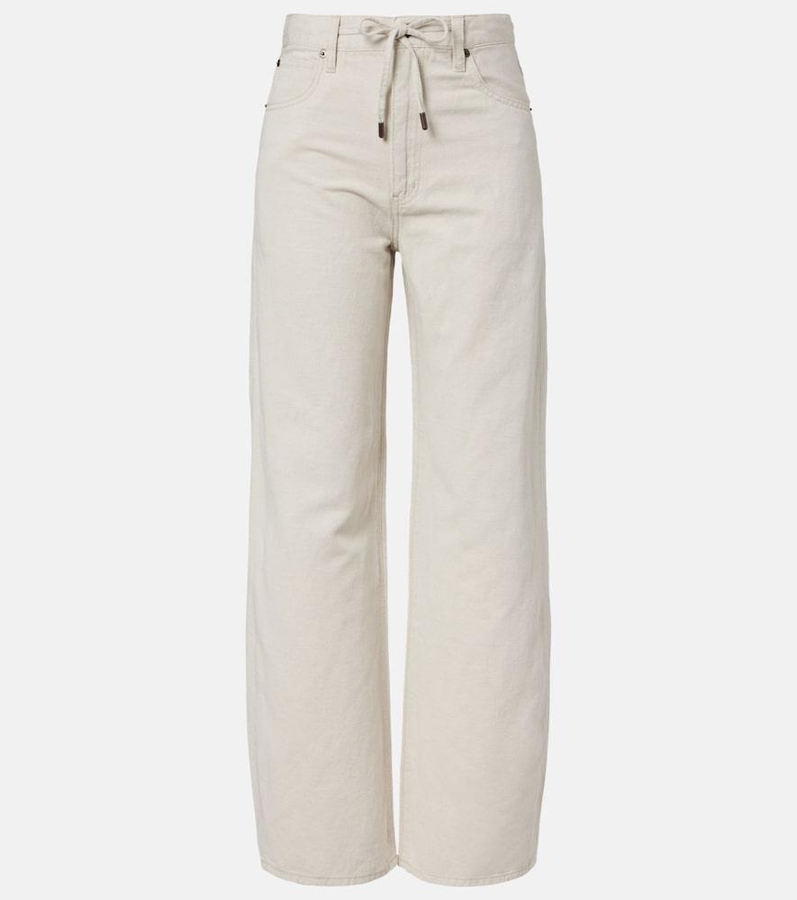 frame off duty drawstring wide-leg jeans