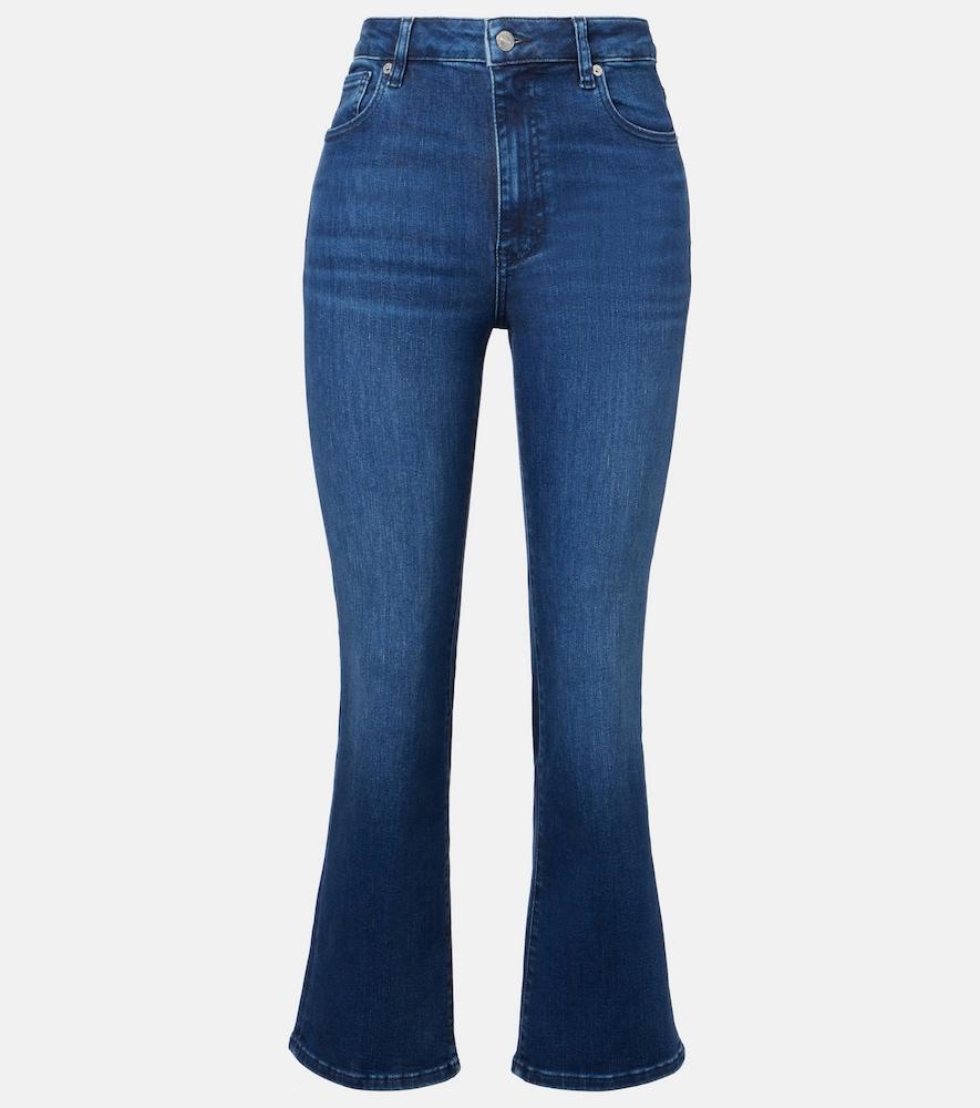 frame reboot crop high-rise bootcut jeans