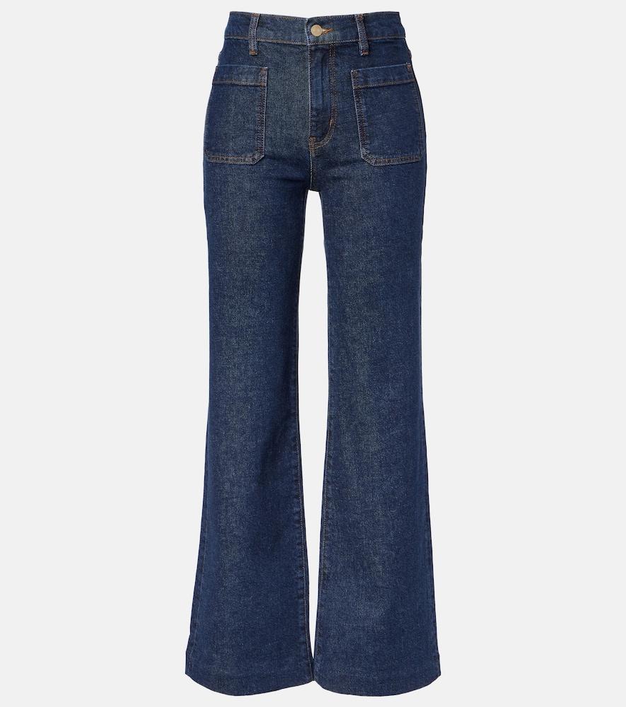 frame refined high-rise wide-leg jeans