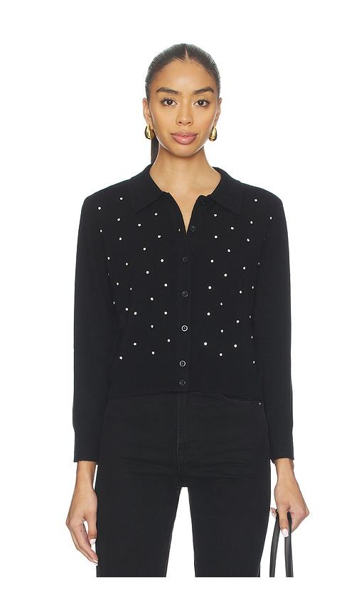 frame rhinestone cardi in black. - size l (also in xs)