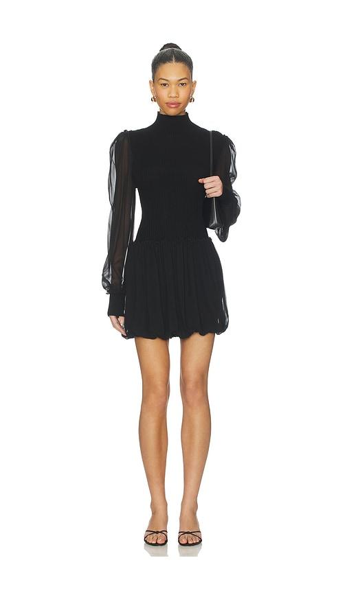frame sheer sleeve dress in black. - size s (also in xs)