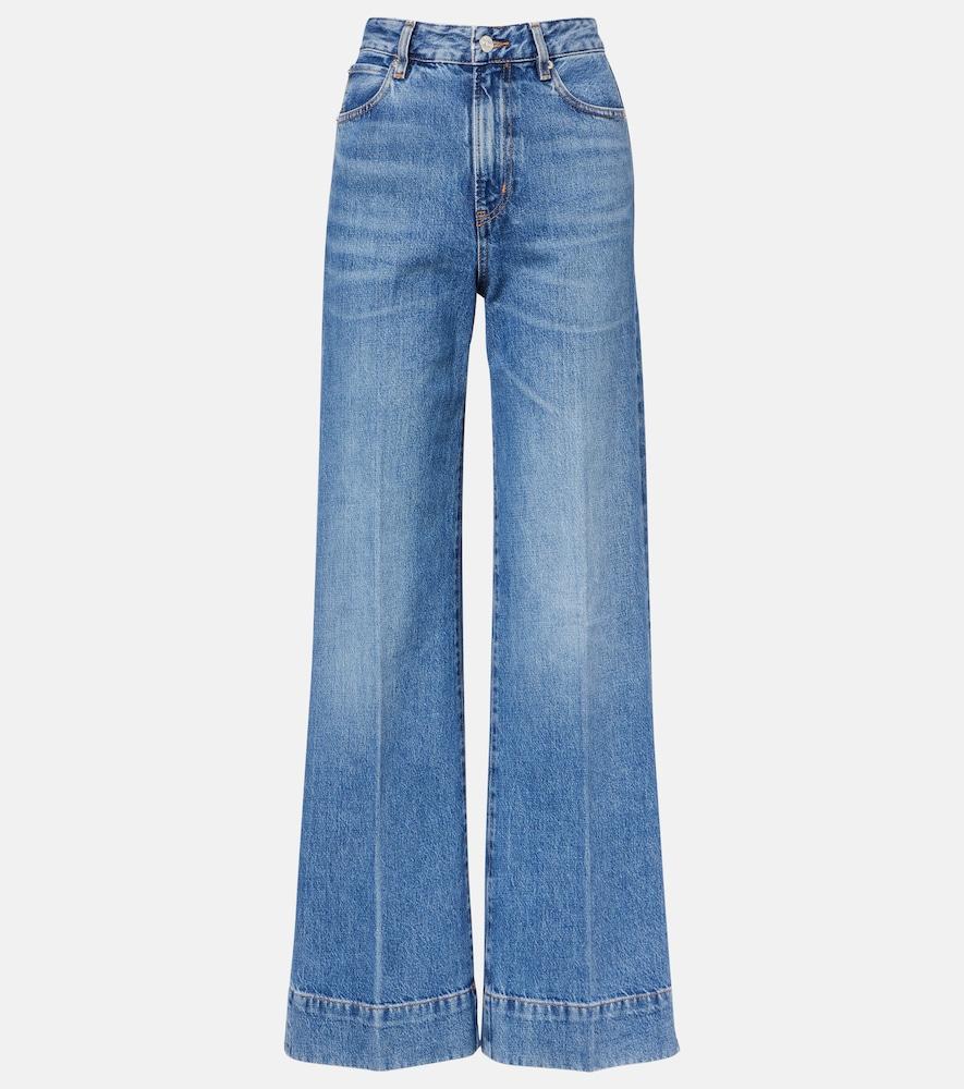 frame slice high-rise wide-leg jeans