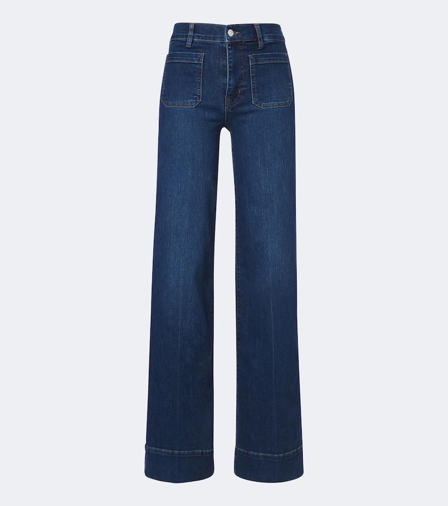 frame slice wide-leg jeans