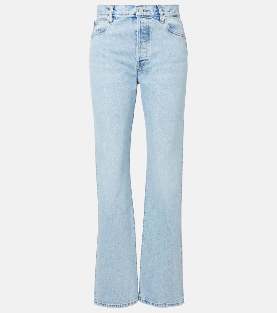 frame staple high-rise straight jeans