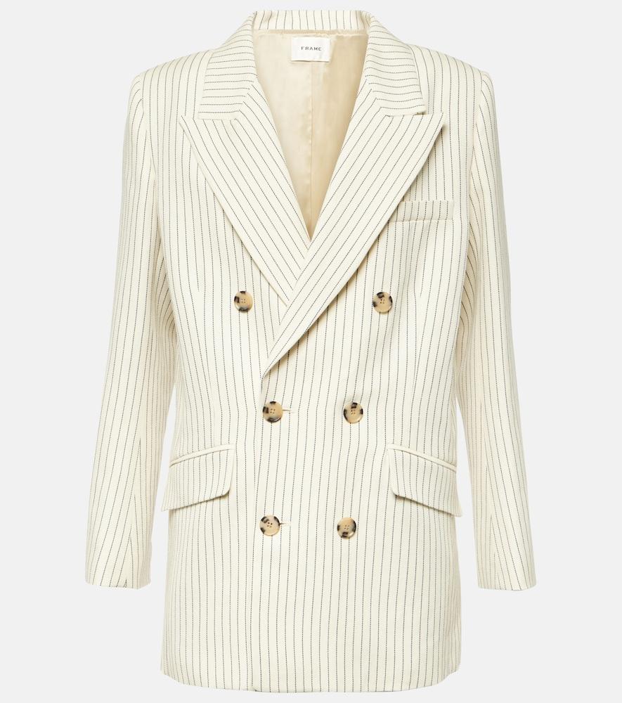 frame striped cotton and linen blazer