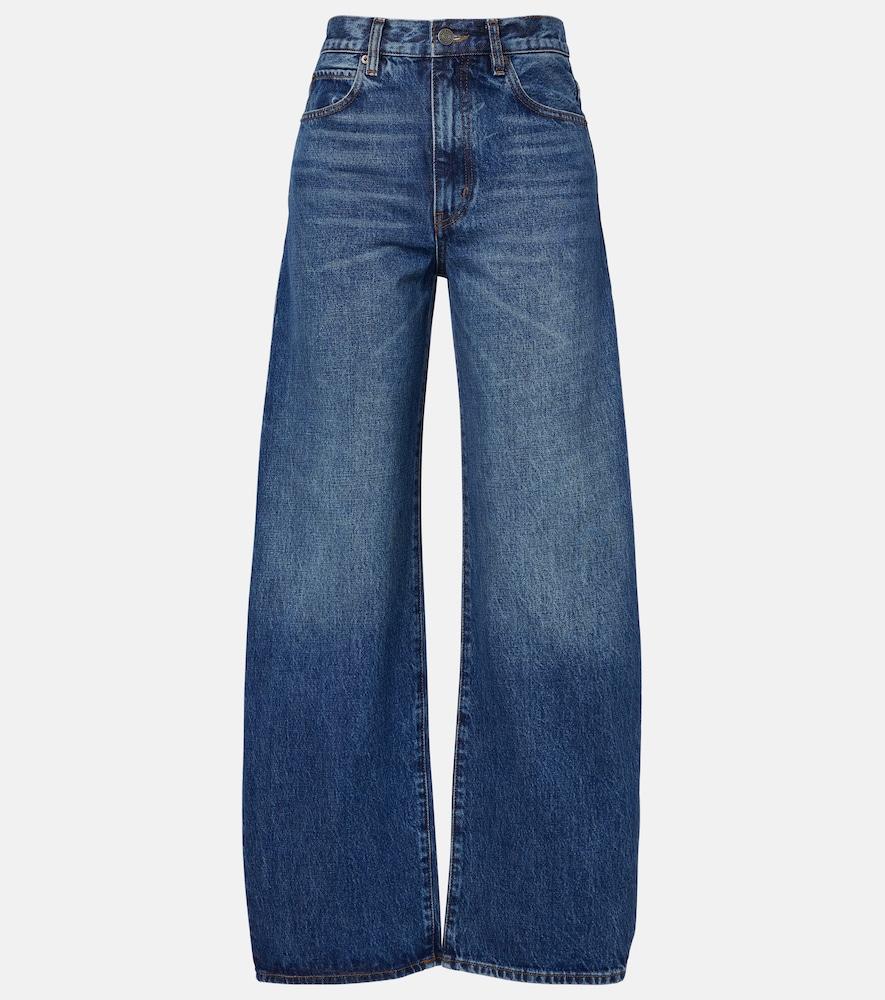 frame the bow barrel-leg jeans