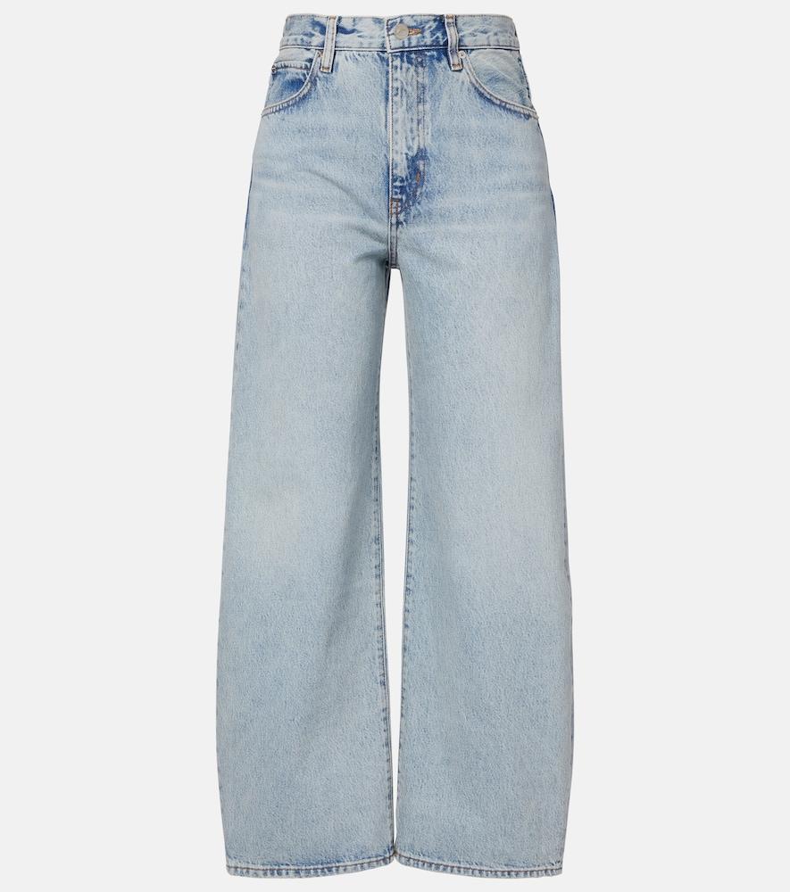 frame the bow crop barrel-leg jeans