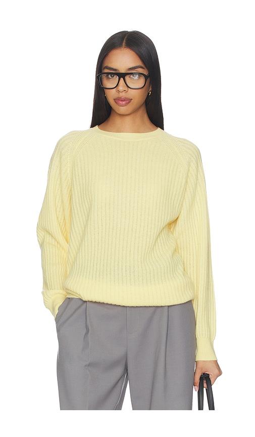 frame the cashmere sunbeam sweater in lemon. - size l (also in m, s)