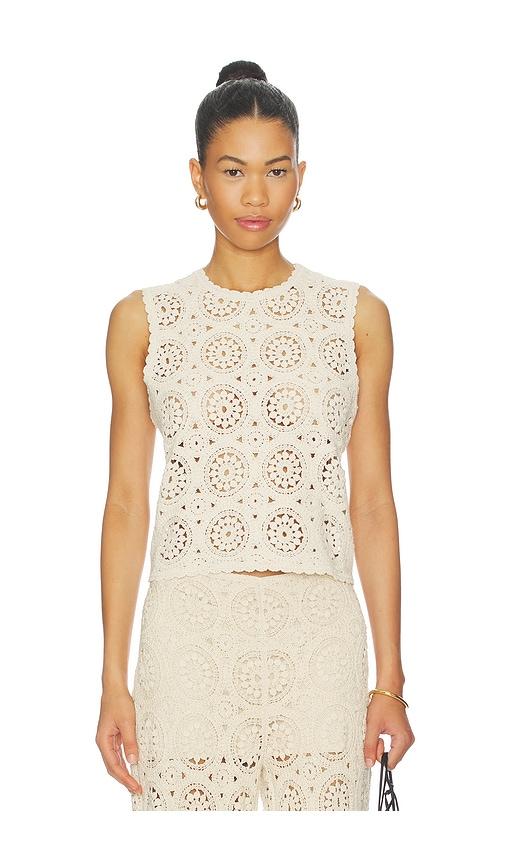 frame the crochet tank in cream. - size m (also in xs, s)