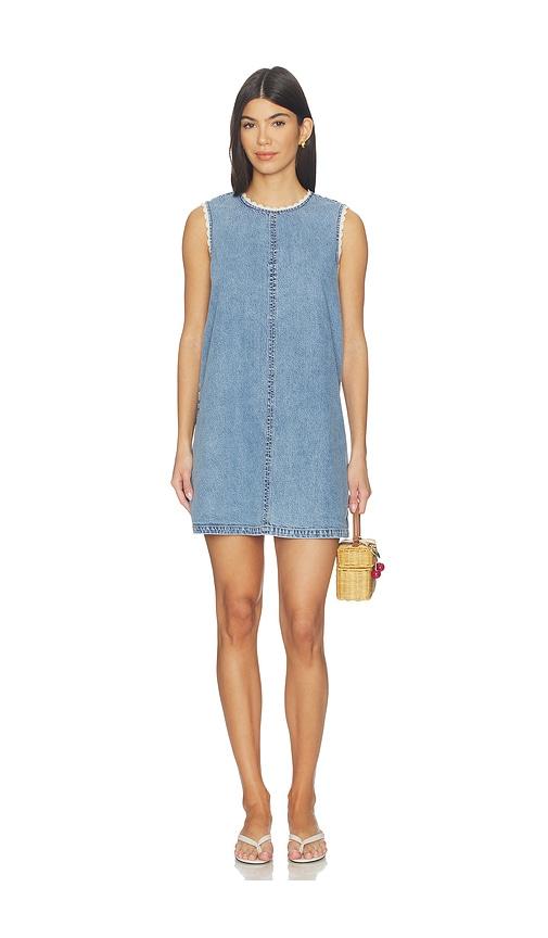 frame the crochet tide dress in blue. - size m (also in xs, s)
