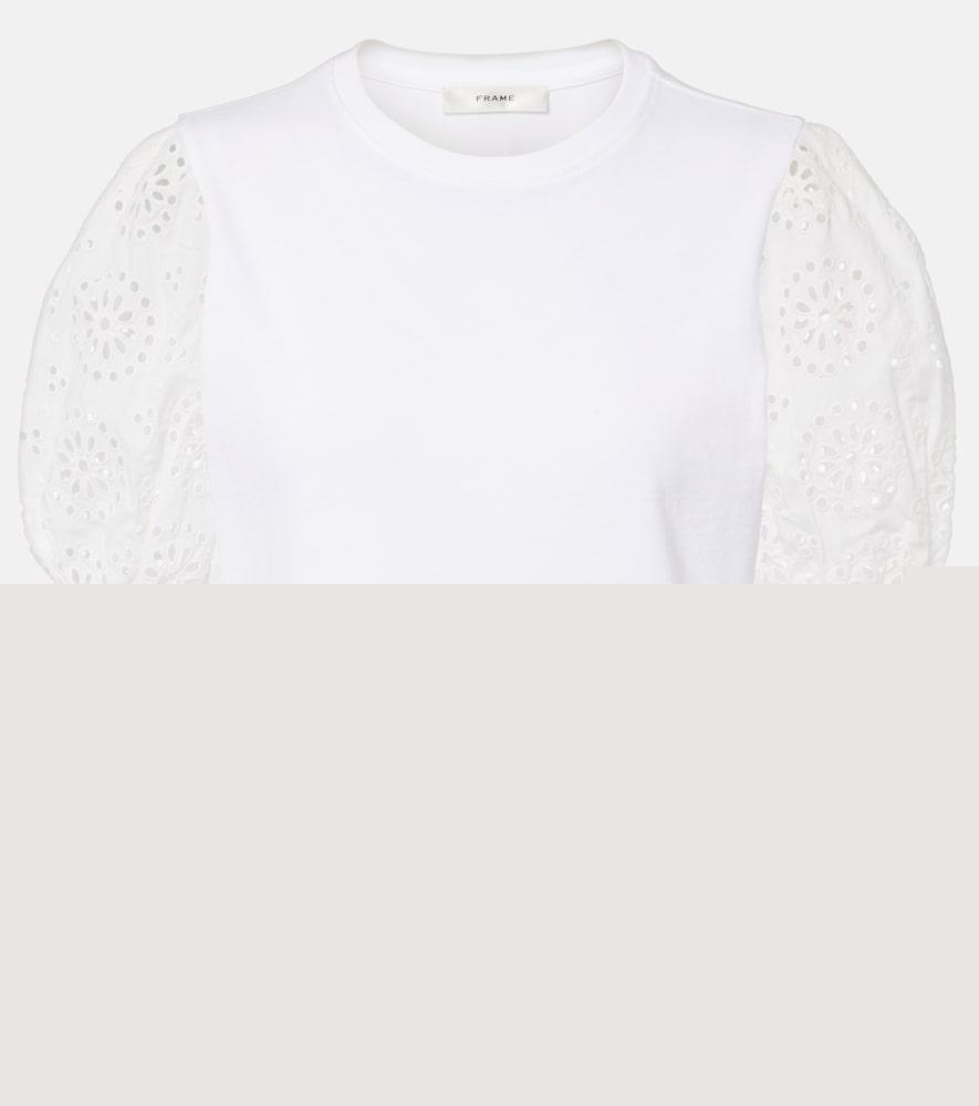 frame the deco broderie anglaise cotton t-shirt