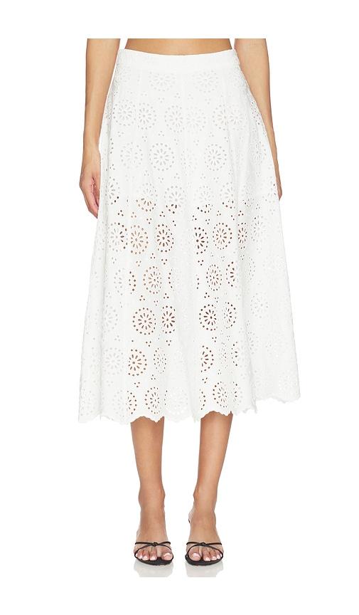 frame the deco eyelet skirt in white. - size 0 (also in 2, 6)