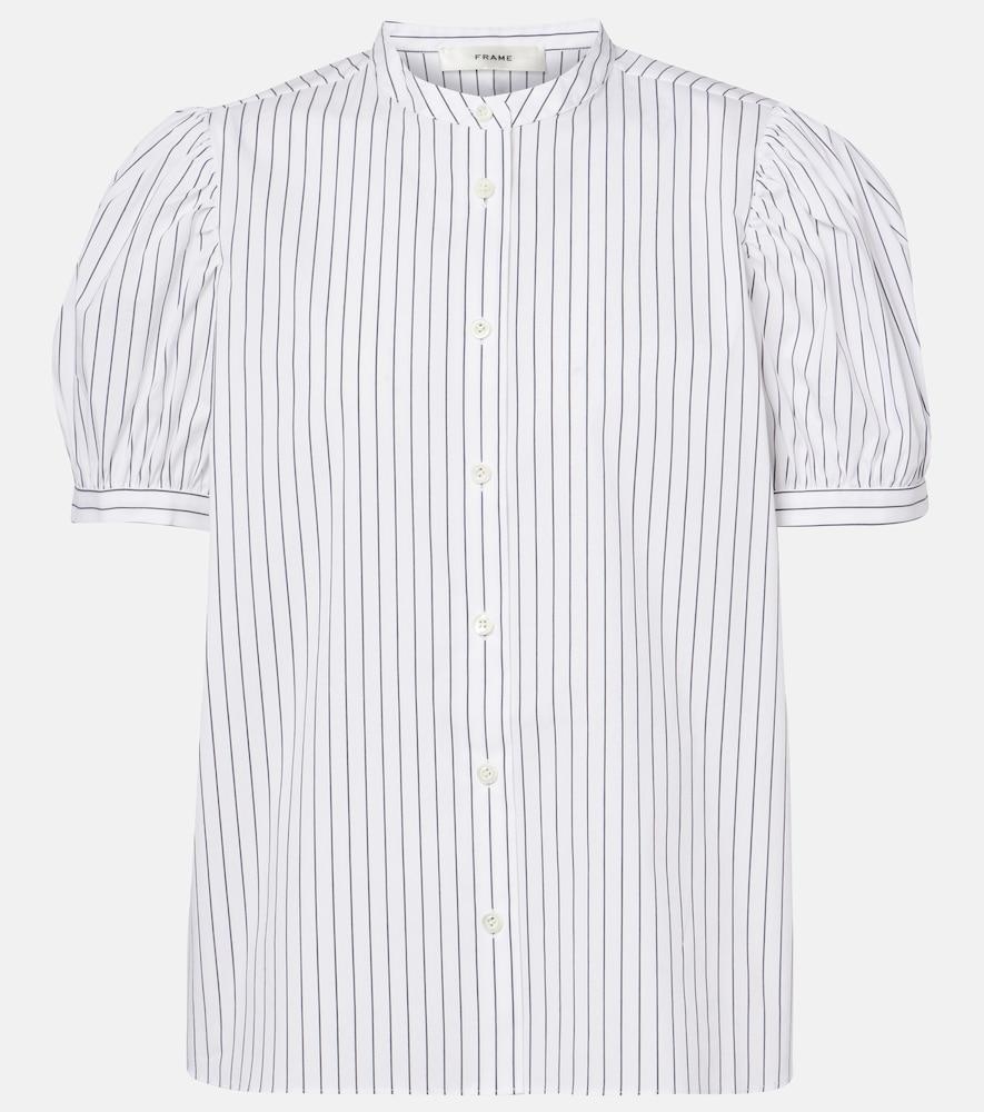 frame the gathered cotton-blend top