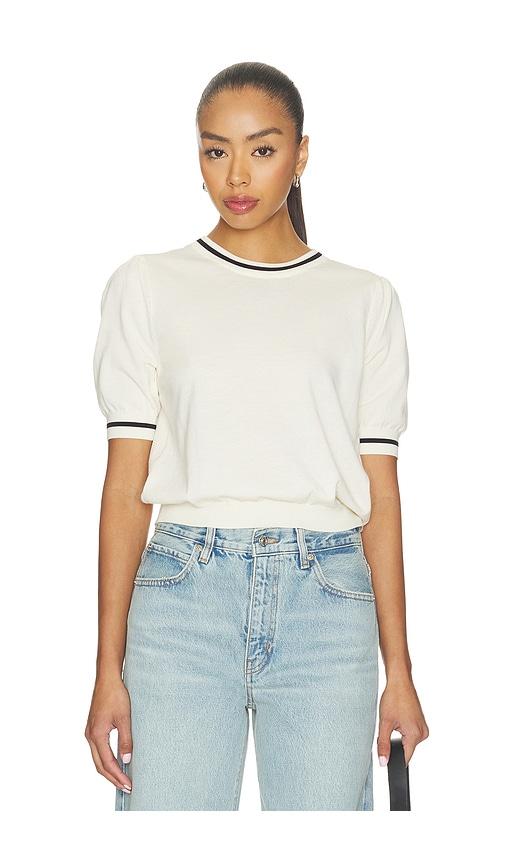 frame the gathered sweater in cream. - size l (also in m, s)