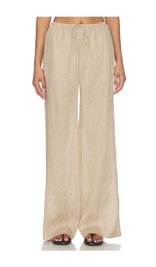 frame the linen lounge pant in beige. - size m (also in s)