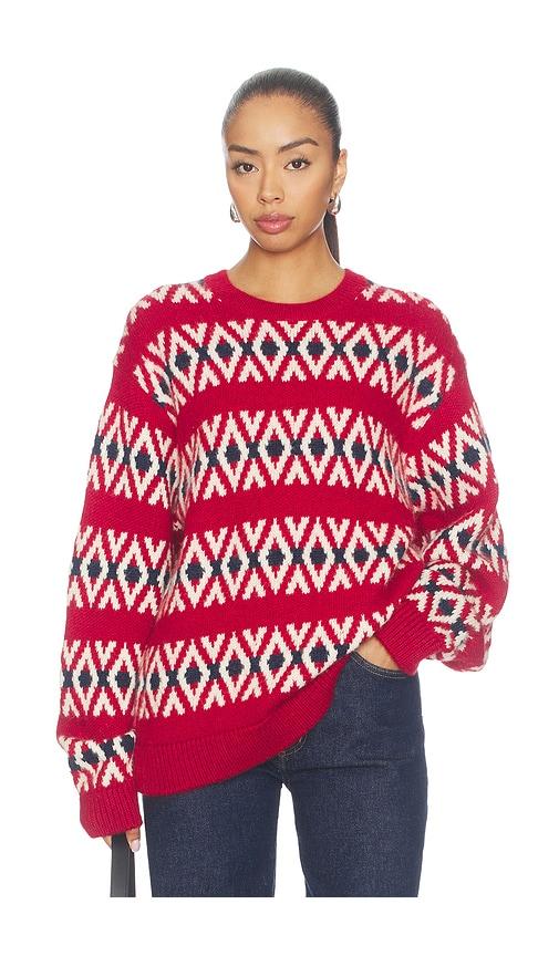 frame the oversized sweater in red. - size l (also in s, xs, m)