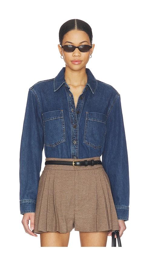 frame the polished shirt in blue. - size m (also in xs, s)