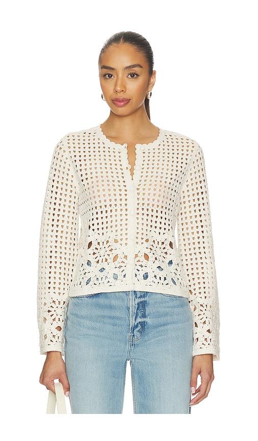 frame the postcard cardi in cream. - size l (also in m, s, xs)
