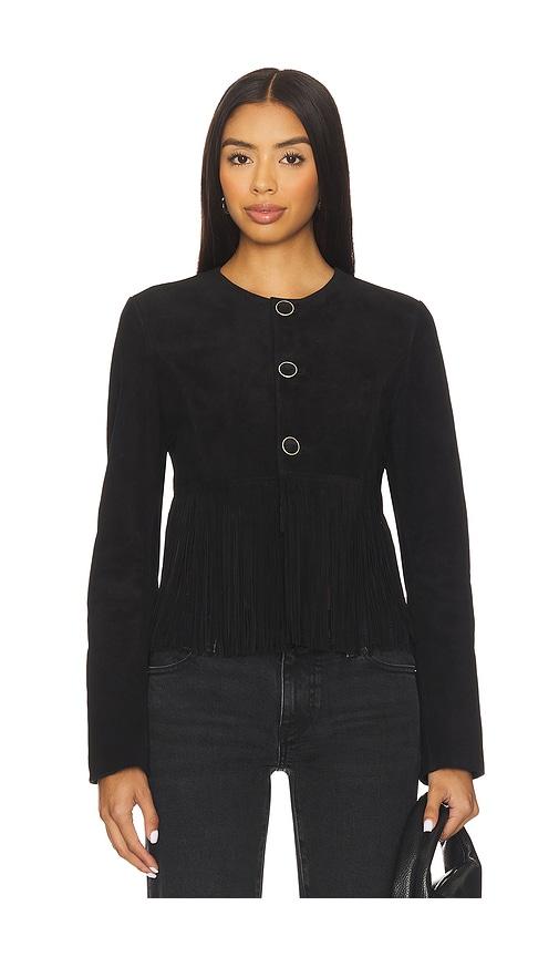 frame the saddle jacket in black. - size 0 (also in 4, 6)
