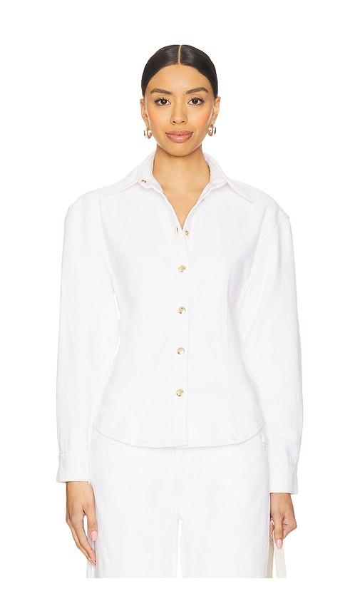 frame the sculpted shirt in white. - size 10 (also in 16, 8)