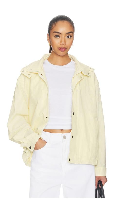 frame the seersucker track jacket in yellow. - size l (also in xs, s, m)