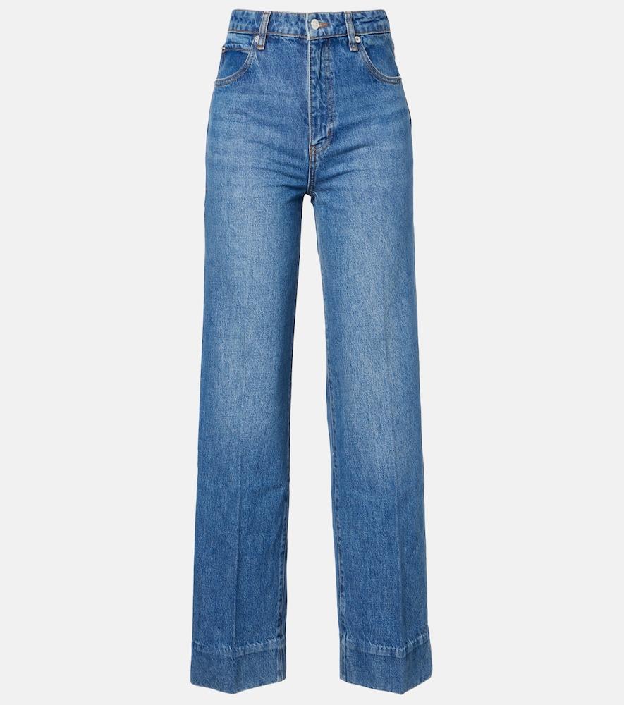 frame the streamline mid-rise wide-leg jeans