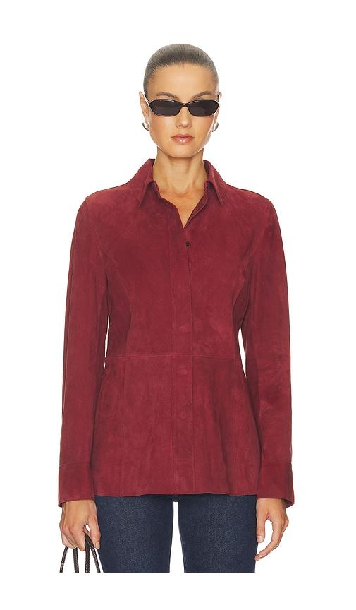 frame the suede shirt in red. - size l (also in xs, s, m)