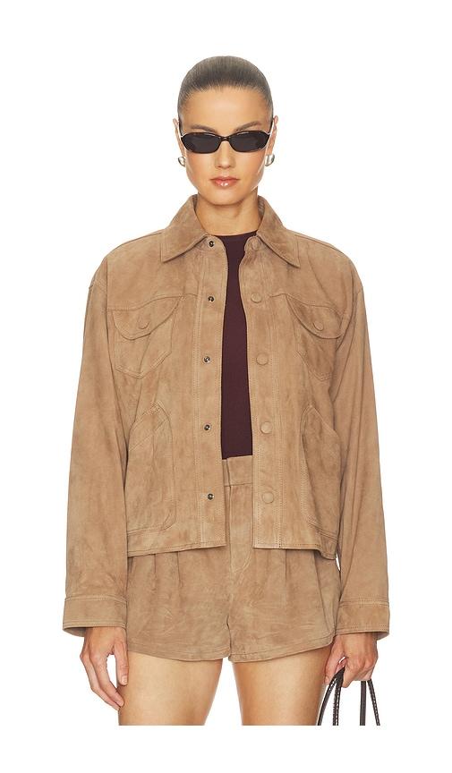 frame the suede utility jacket in tan. - size m (also in s, xs)