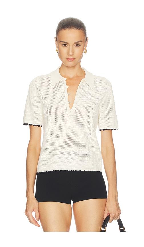 frame the textured polo in cream. - size l (also in m, s, xs)