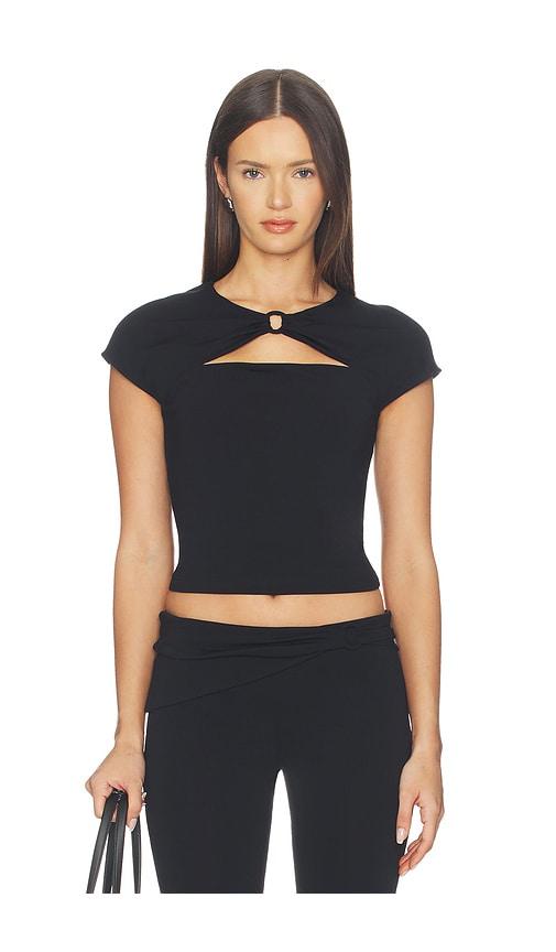 frame x alexandra leclerc the casino top in black. - size l (also in xs, s, m)