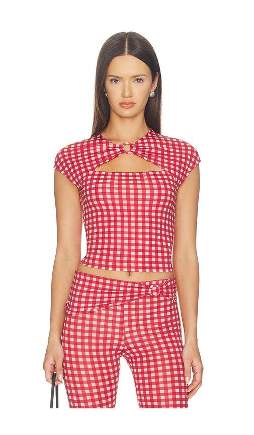 frame x alexandra leclerc the casino top in red. - size l (also in xs, s, m)